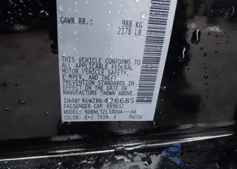 2024 Nissan Altima Sl Intelligent Awd from USA, damaged, VIN 1N4BL4EW2RN426685